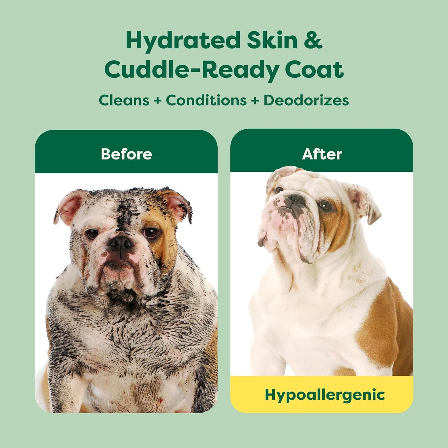 (A Canadian Company), 3-In-1 Soothing Dog Shampoo and Conditioner, Deodorizing Oatmeal Shampoos for Dogs and Puppies, Great for Smelly Pets, White Tea and Basil Scent, 473 Ml