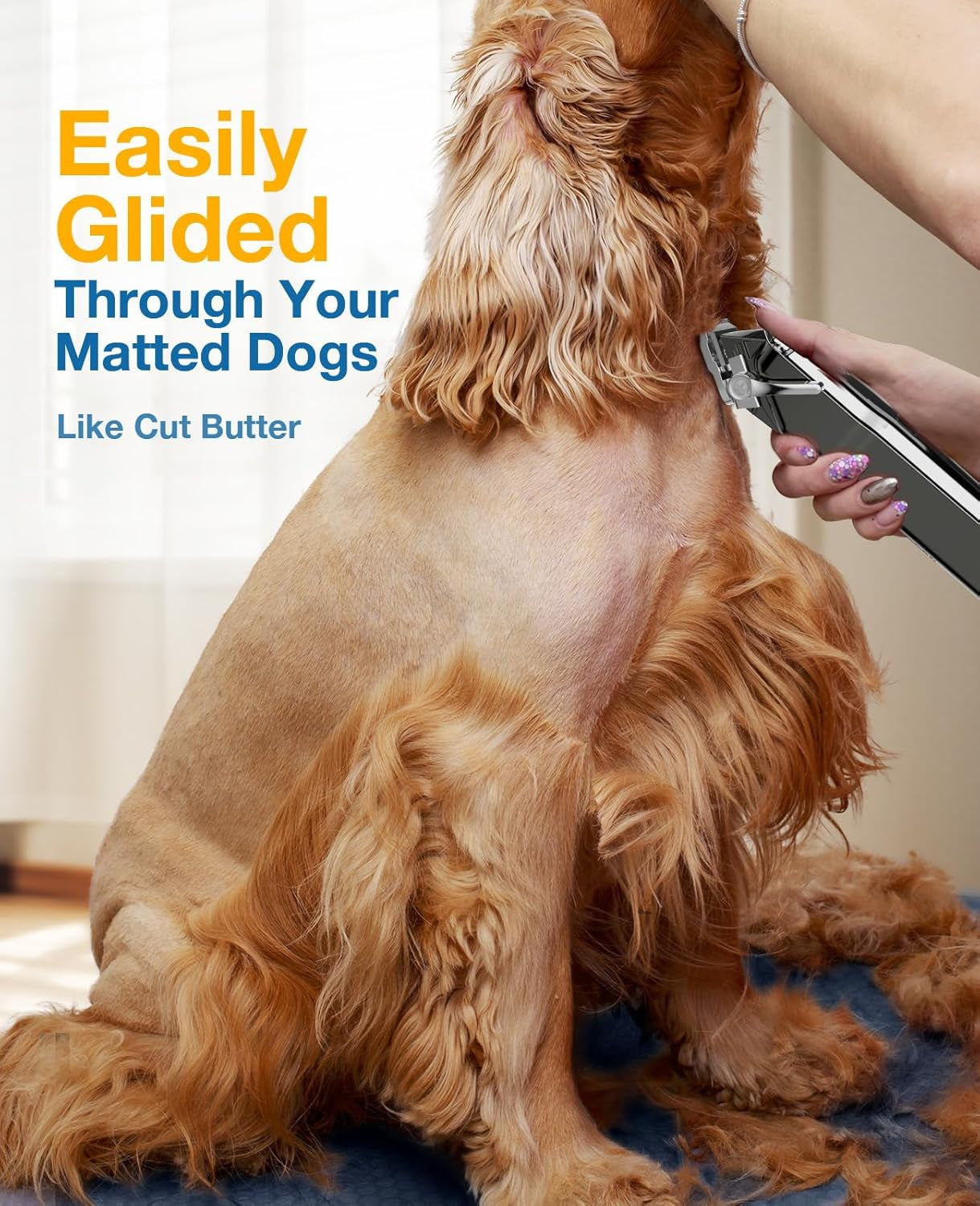 Dog Clippers for Grooming for Thick Heavy Coats/Low Noise Rechargeable Cordless Pet Shaver with Stainless Steel Blade/Waterproof Dog Shaver for Dogs Pets and Animals
