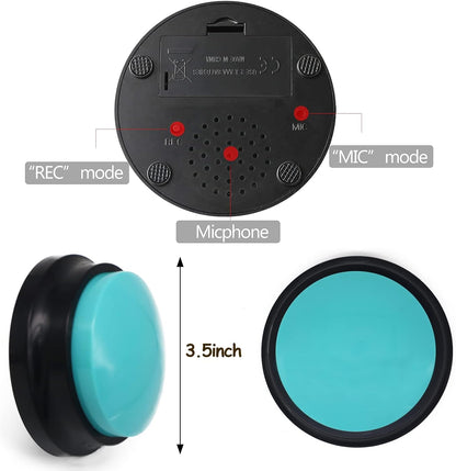 Voice Recording Button, Dog Buttons Training Words Dog Buttons for Communication Pet Training Buzzer, 30 Second Record & Playback, Funny Gift for Study Office Home 6PACK