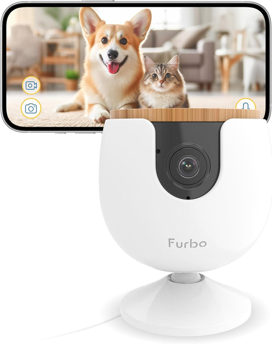 Mini Pet Camera: Security Cam W/Barking/Meowing Alerts, Cat or Dog Tracking W/Phone App, Smart Home Indoor Monitoring, 2-Way Speaker. No Subscription Needed. Standard See, Talk & Toss Features